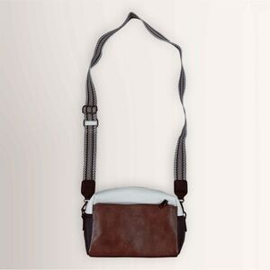 Brown and White Womens Crossbody Bag